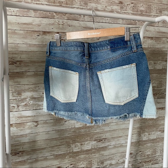 Free People | Patched Denim Mini Skirt | Skirt - Picture 7 of 10